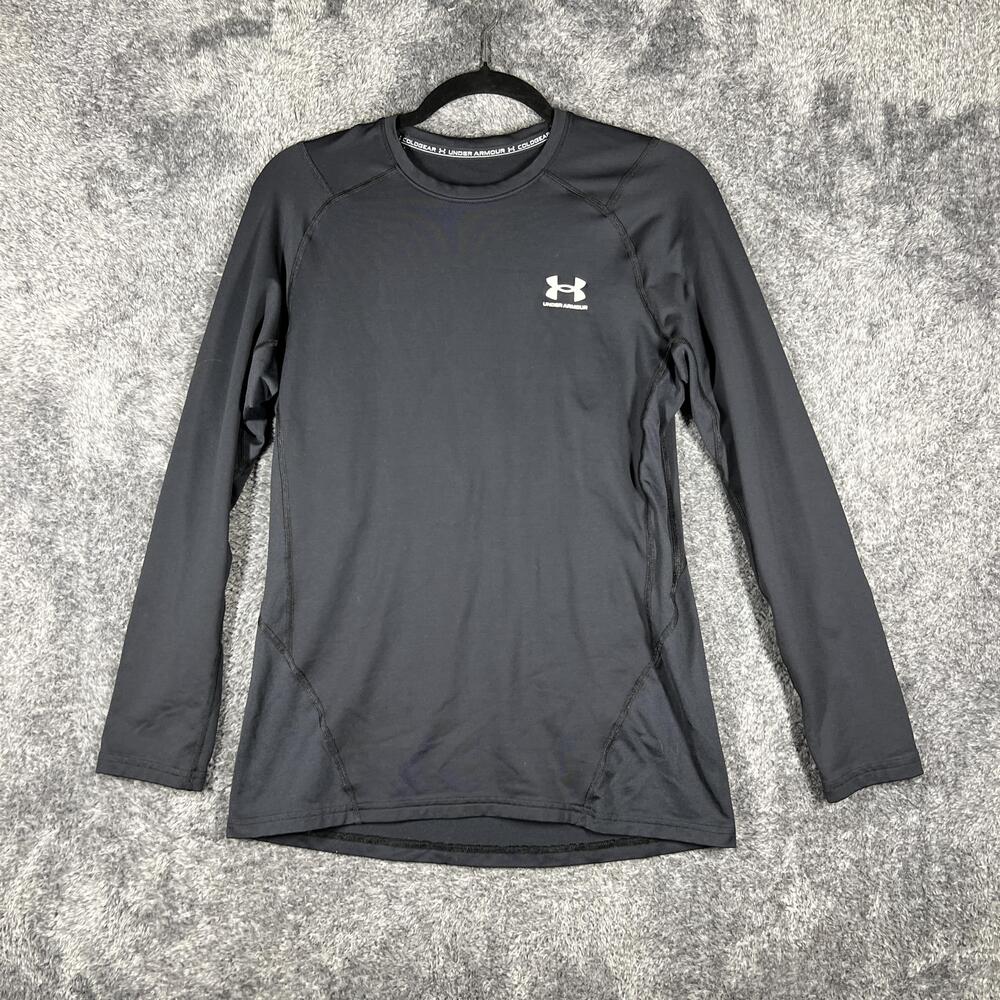Under Armour Shirt Mens M Black Long Sleeve Thermal ColdGear Moisture Wicking